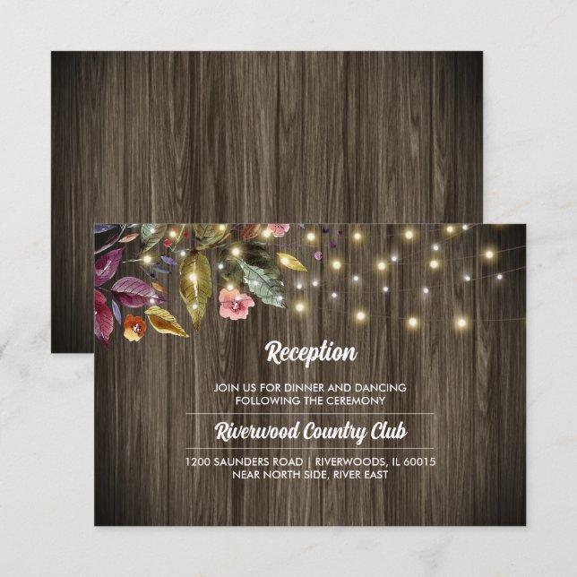 Barn Wood | Herbstliche Blume Hochzeitskarte Einladung (Vorne/Hinten)