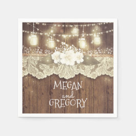 Barn Wood Lights Mason Jar Rustikale Hochzeit Serviette