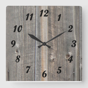 Barn Wood Look Clock Quadratische Wanduhr