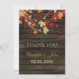 Barn Wood Rustic Herbstlaubs Hochzeit Vielen Dank Einladung