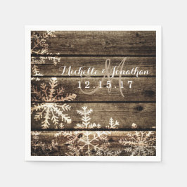 Barn Wood Snowflakes Rustikale Winterhochzeit Napk Serviette