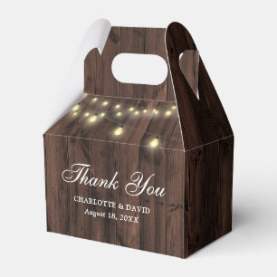Barn Wood String Lights Hochzeit Vielen Dank Geschenkschachtel