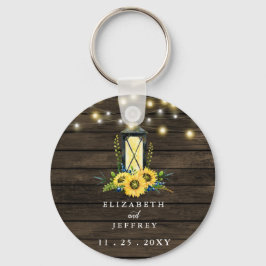 Barn Wood String Lights Sonnenblumen Hochzeit Schlüsselanhänger