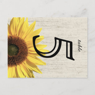 Barn Wood Sunflower Wedding Table Card Postkarte