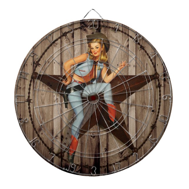 Barn Wood Texas Star Western Country Cowgirl Dartscheibe (vorne)