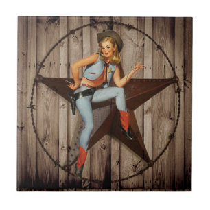 Barn Wood Texas Star Western Country Cowgirl Fliese