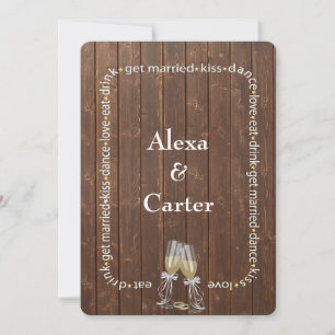 Barn Wood Wedding Einladung