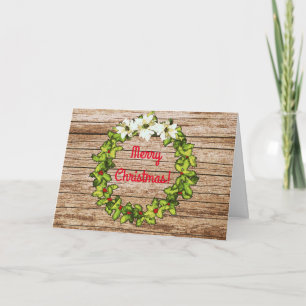 Barn Wood Wreath Weihnachtskarte Karte