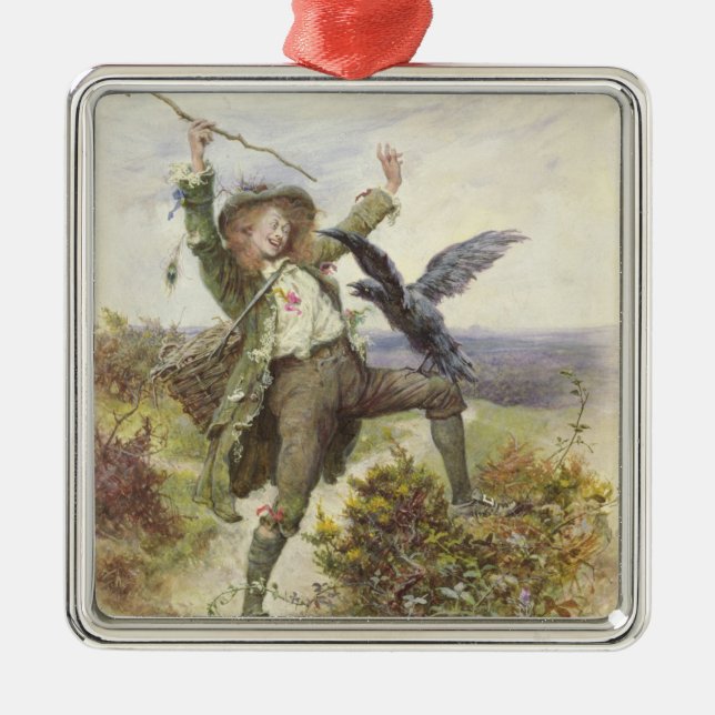Barnaby Rudge und der Raben-Griff Silbernes Ornament (Vorne)