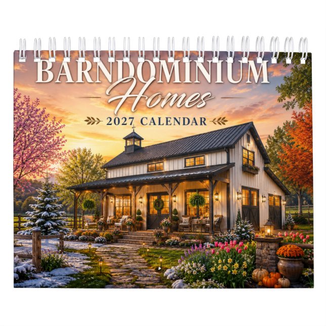Barndominium-Häuser 2027 Kalender | Rustikale Land (Titelbild)