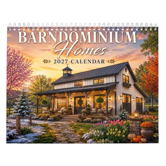 Barndominium-Häuser 2027 Kalender | Rustikale Land (Titelbild)