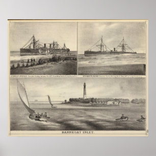 Barnegat Inlet Steamship Amerique Poster
