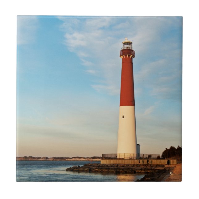 Barnegat Leuchtturm, Long Beach Insel, NJ Fliese (Vorderseite)