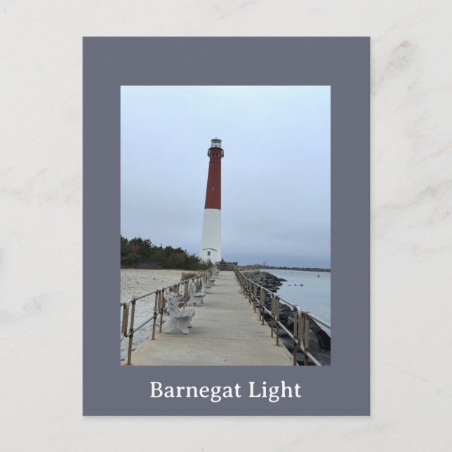 Barnegat Light Leuchtturm Foto Postkarte (Vorderseite)