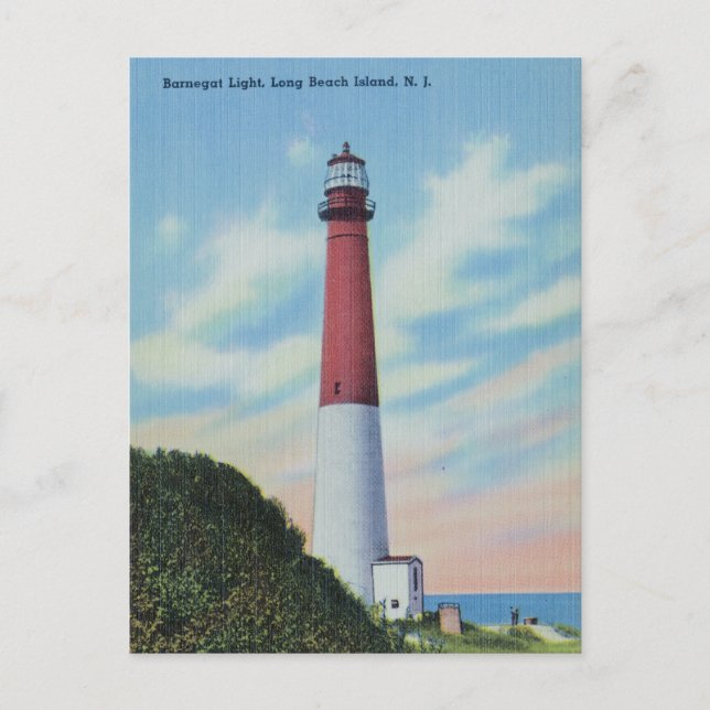Barnegat Light, Long Beach Island, New Jersey Postkarte (Vorderseite)