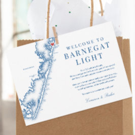 Barnegat Light NJ Navy Wedding Welcome Itinerary Dankeskarte