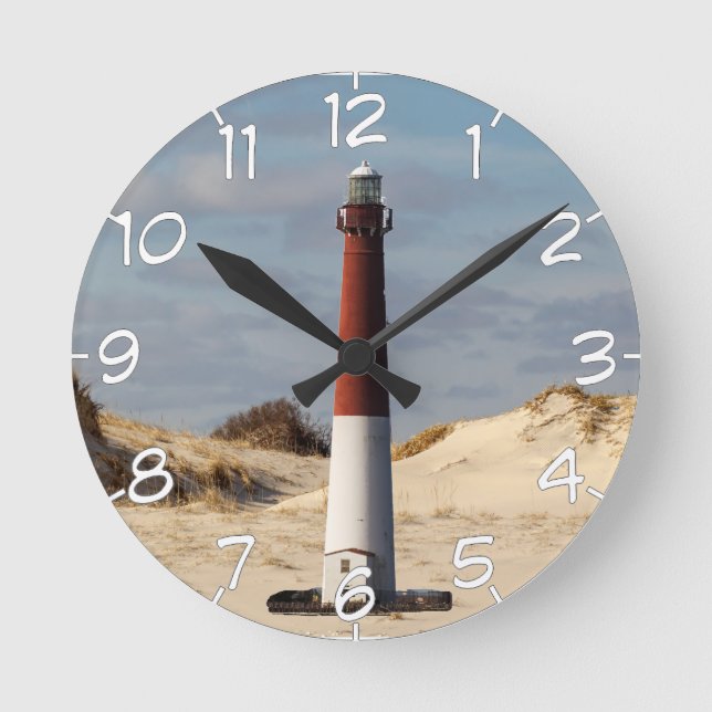 Barnegat Lighthouse Nummer Runde Wanduhr (Vorderseite)