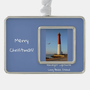 Barnegat Lighthouse Rahmen-Ornament Silber