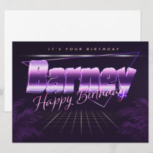 Barney Name Vorname lila retro Karte Geburtstag