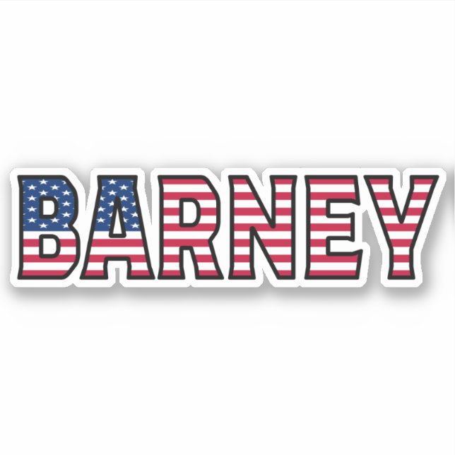 Barney Name Vorname USA Sticker Stickerset (Vorderseite)
