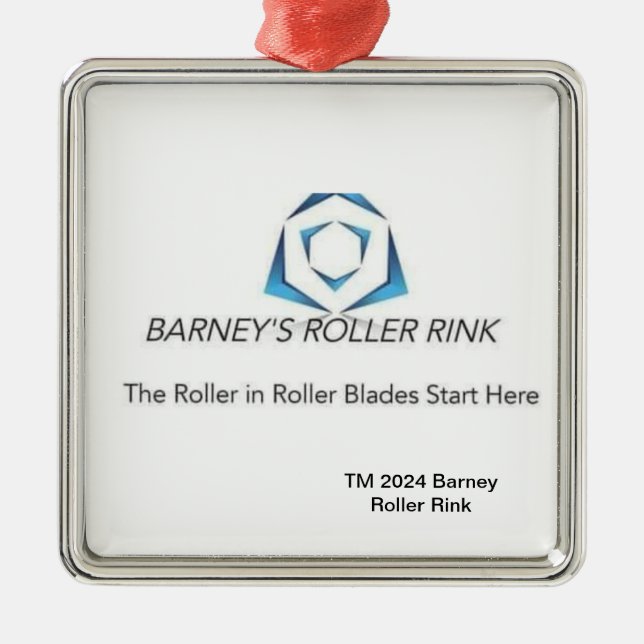 Barney Roller Rink Weihnachten 2024 Ornament Aus Metall (Vorne)