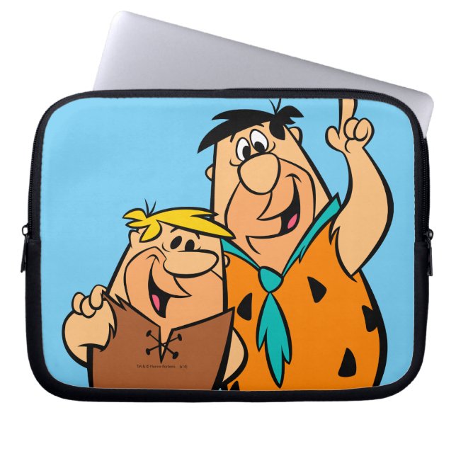 Barney Rubble und Fred Flintstone Laptopschutzhülle (Vorderseite)