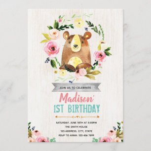 Bärngeburtstags-Party Einladung