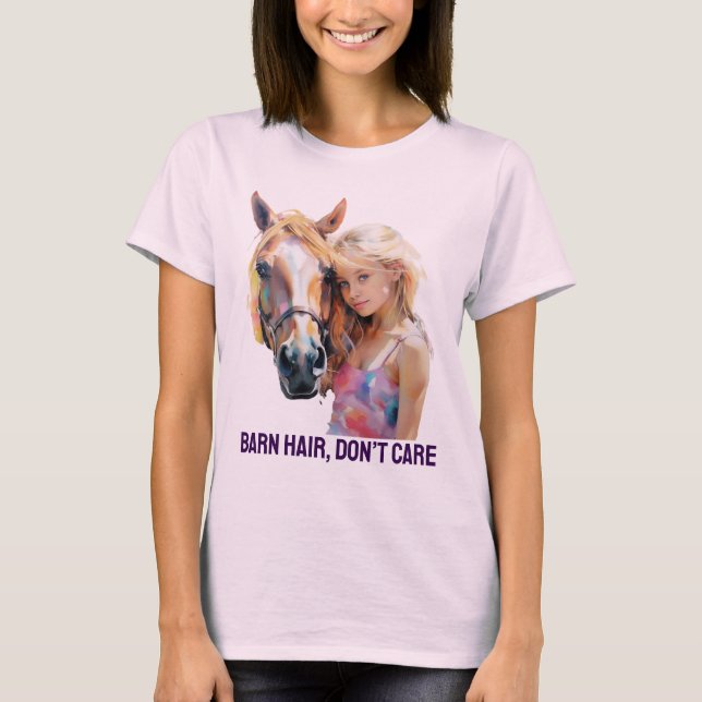 Barnhaar Keine Sorge - Funny Horse Girl T - Shirt  (Vorderseite)