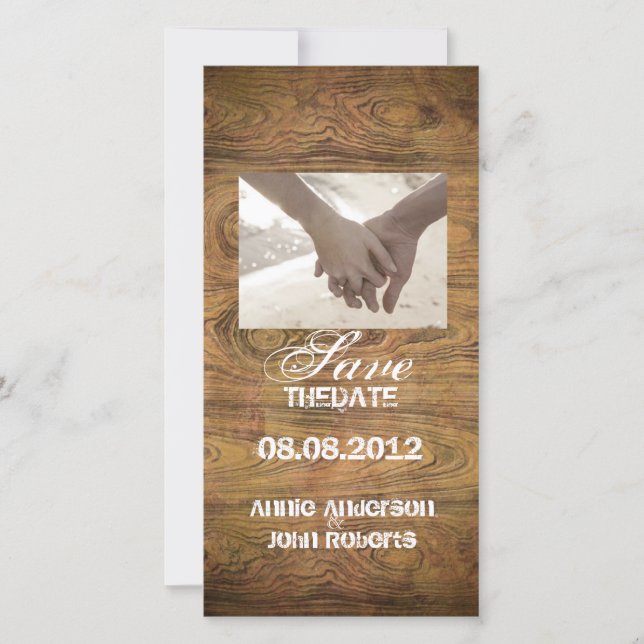 Barnholz Rustikale Cowboy Hochzeit Save The Date (Vorderseite)