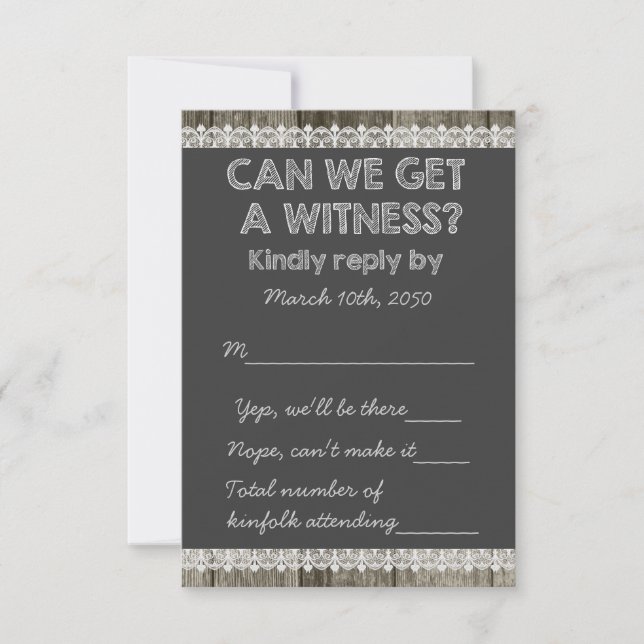 Barnholz Rustikale Halbpension Country Wedding UAW RSVP Karte (Vorderseite)