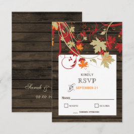 Barnholz Rustikale Herbstlaube Hochzeit RSVP Karte