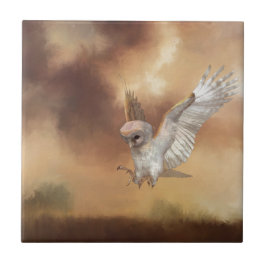 Barnschale in Flight Digital Painting Fliese