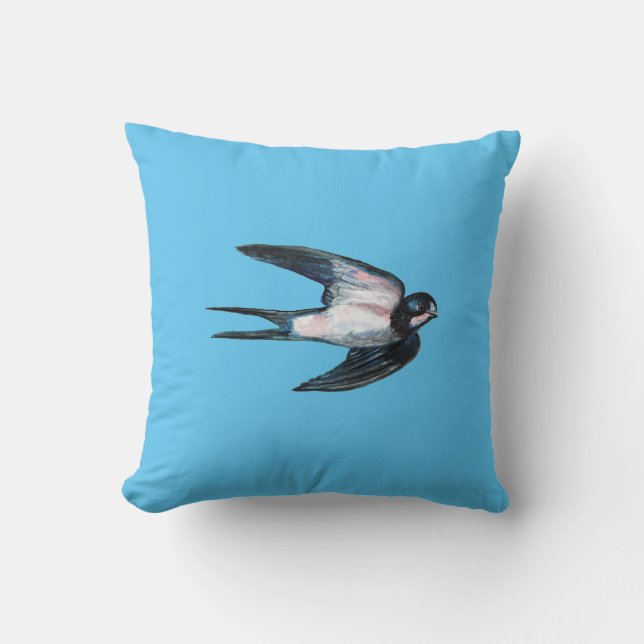 Barnschlucken Flying Illustration Kissen (Vorderseite)