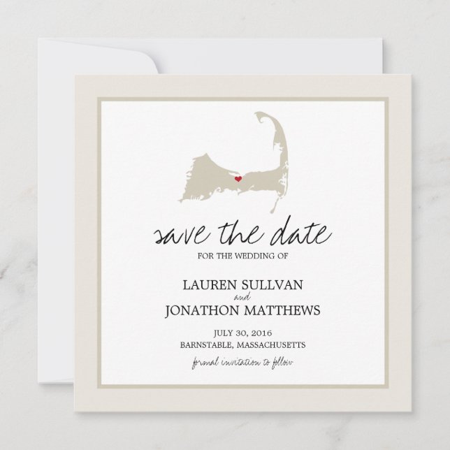 Barnstable Cape Cod Wedding Save the Date (Vorderseite)