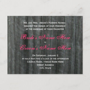 Barntür und Hot-Pink-Rose Einladung zur Hochzeit