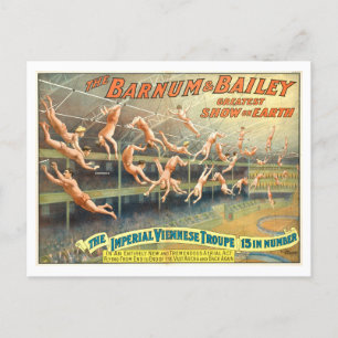 Barnum & Bailey Akrobaten Vintage Zirkusplakat Postkarte