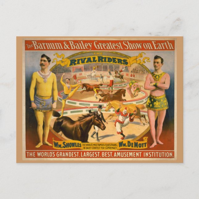 Barnum & Bailey Circus Poster Postkarte (Vorderseite)
