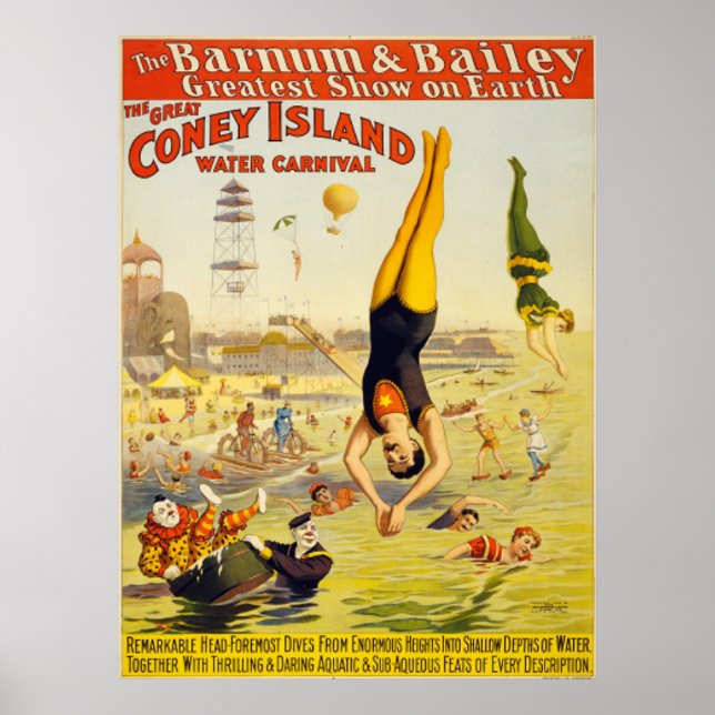 Barnum & Bailey Coney Island Wassersport Poster (Vorne)