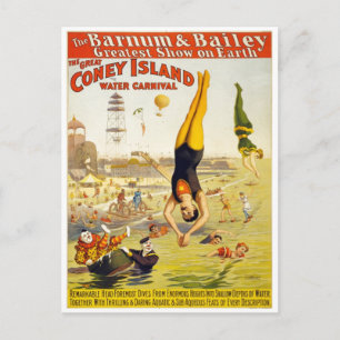 Barnum & Bailey Coney Island Wassersport Postkarte