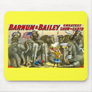 Barnum & Bailey - Elefanten - Vintage-Werbeanzeige Mousepad