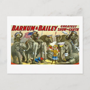 Barnum & Bailey - Elefanten - Vintage-Werbeanzeige Postkarte