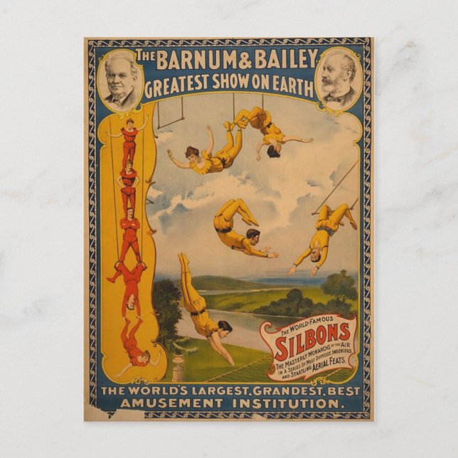 Barnum & Bailey / Trapezkünstler Postkarte (Vorderseite)