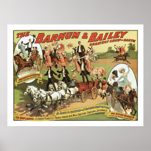 Barnum & Bailey Trick Rick Werbeplakat Poster