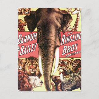 Barnum & Bailey und Ringling Bros kombiniert - Ele Postkarte