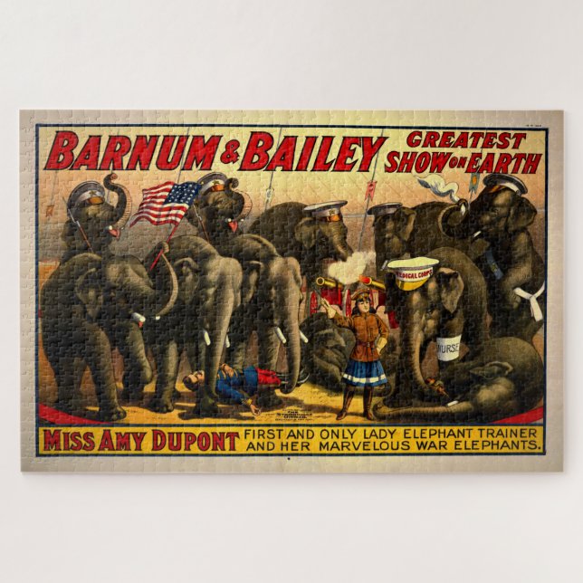 Barnum Bailey Vintag Circus Illustration Kunst, Di Puzzle (Horizontal)