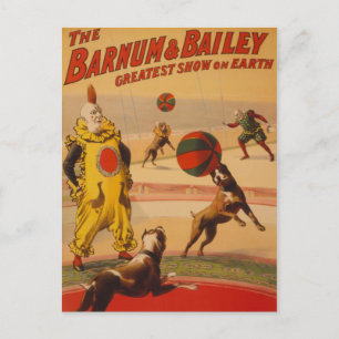 Barnum & Bailey - Wunderbare Fußballhunde Postkarte