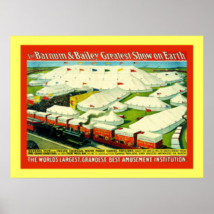 Barnum u. Bailey ~ Vintages Zirkus-Plakat Poster