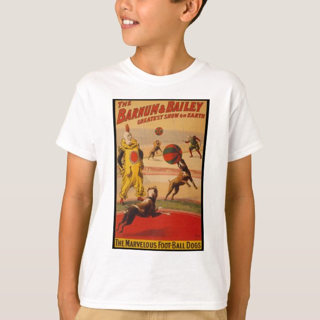 Barnum u. Bailey-Zirkus-Fußball-Hunde T-Shirt (Vorderseite)