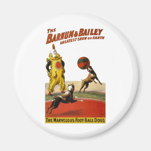 Barnum und Bailey: Fußball-Hunde Magnet