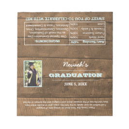 Barnwood Aqua Graduation Favor Candy Wrappers Notizblock